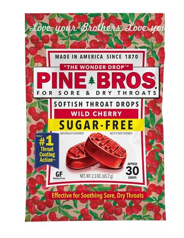 Pine Bros. Gummy Sore Throat Softish Drops 30 Count (approx) (2 Bags, Sugar Free) in Kuwait