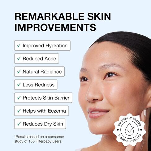 فلتر فلتر بيبي للعناية بالبشرة 2.0، صنبور فلتر حوض الحمام للعناية بالبشرة، إزالة الكلور بنسبة 99.9% - 0.000001 ملم من ألياف الكربون، تم اختباره سريريًا، ترطيب البشرة في أسبوعين (أبيض) in Kuwait