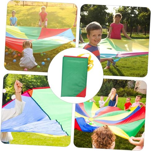 Kisangel Kids Parachute: Outdoor Group Play Rainbow Parachute for Kindergarten - Children Cooperative Team Activity for Sports Meet in Saudi Arabia