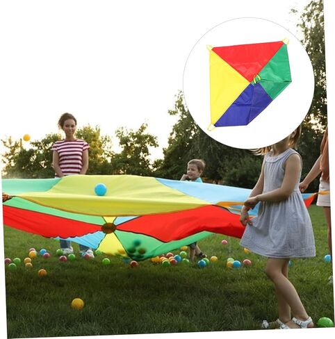 Kisangel Kids Parachute: Outdoor Group Play Rainbow Parachute for Kindergarten - Children Cooperative Team Activity for Sports Meet in Saudi Arabia