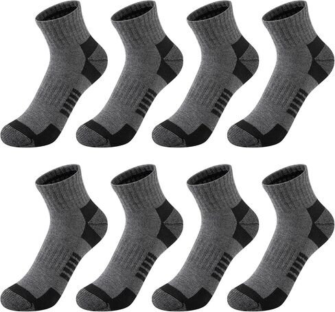 Comfoex 8 Pairs Boys Socks kids Cushioned Sport Short Quarter Athletic Sock For Little Big Kids 4-7 7-10 years in Saudi Arabia