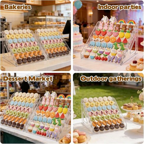 2 حزمة 7 الطبقة كوكي عرض موقف واضح الاكريليك المتدرج الحلوى الوقوف للخبازين البائعين الأطراف الحرفية المعارض أكشاك السوق كوكي عرض موقف لعرض الكعك الحلوى in Kuwait