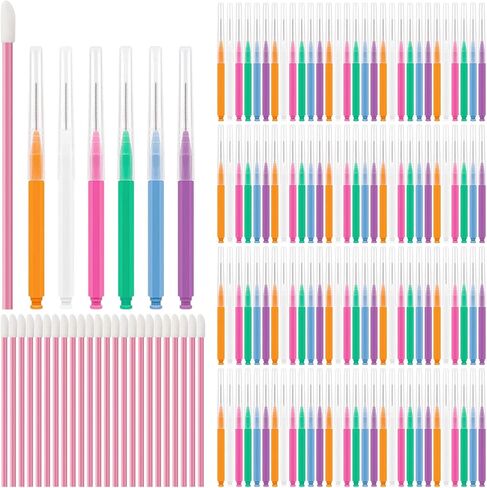 120 Pcs Interdental Brush + 25 Pcs Lip Wands Applicators Disposable, Braces Brush for Cleaner Interdental Brush Toothpick Dental Flossing Head Oral Dental Hygiene Flosser Tooth Cleaning Tools, Black in Saudi Arabia