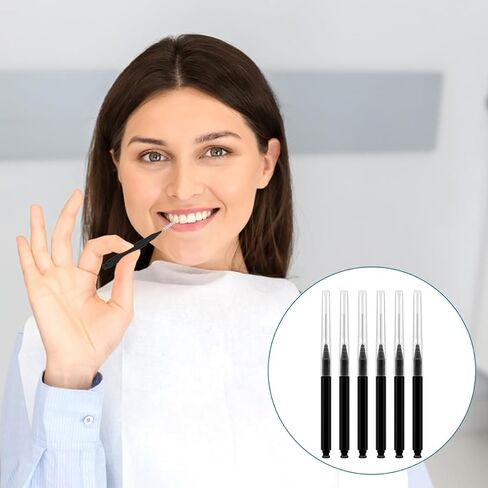 120 Pcs Interdental Brush + 25 Pcs Lip Wands Applicators Disposable, Braces Brush for Cleaner Interdental Brush Toothpick Dental Flossing Head Oral Dental Hygiene Flosser Tooth Cleaning Tools, Black in Saudi Arabia