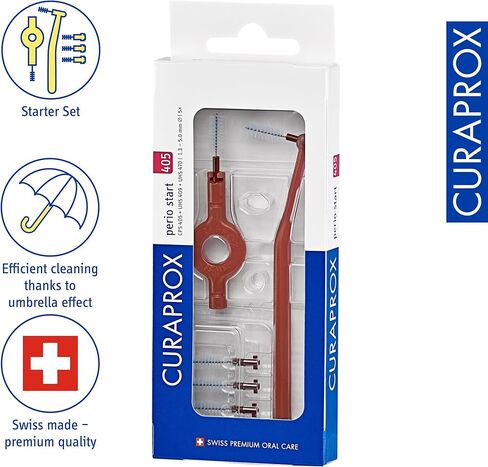مجموعة فرش Curaprox Interdental CPS 405 Perio Start - للفجوات الأكبر والعناية باللثة | تتضمن 5 فرش وحوامل مزدوجة للتنظيف المرن | صناعة سويسرية in Kuwait