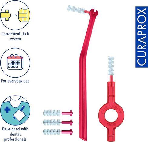 مجموعة فرش Curaprox Interdental CPS 405 Perio Start - للفجوات الأكبر والعناية باللثة | تتضمن 5 فرش وحوامل مزدوجة للتنظيف المرن | صناعة سويسرية in Kuwait