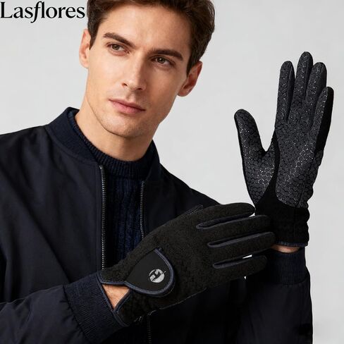 Lasflores Winter Men's Golf Gloves - Washable Thermal Fleece, Left & Right Pair, Non-Slip Palm for Cold Weather Golfing Performance in Saudi Arabia