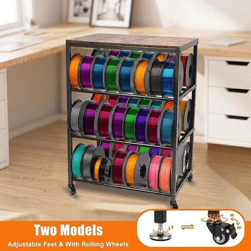 3D Printer Stand with Filament Storage, 4-Tier 3D Printer Table Cart Filament Storage Rack with Wheels, Heavy Duty Metal 3D Printer Desk Shelf for Studio Garage Office Workshop in Saudi Arabia