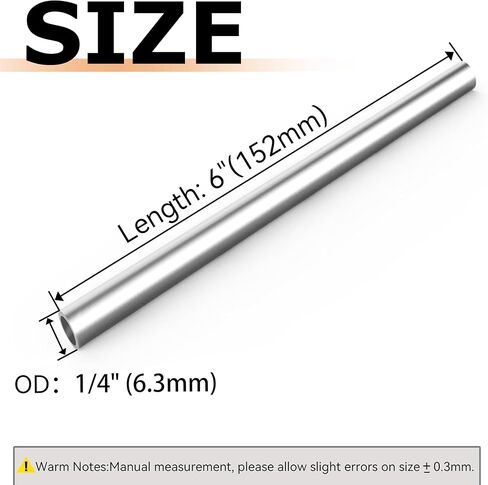 5Pcs 1/8"（3mm）ODx10"(254mm) 304 Stainless Steel Tube，Round Metal Tube Thickened Pipe Wall & Weldable Tubing, for Pipe for Industry, DIY, Furnishing,Decoration,Crafts Model (1/8OD*10", 5) in Saudi Arabia