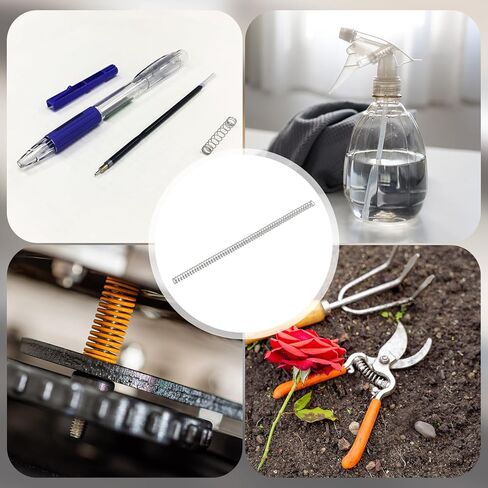 uxcell 10Pcs Compression Springs, 0.3mm Wire Diameter x 2mm OD x 50mm Length 304 Stainless Steel Extension Spring Ballpoint Pen Pressure Springs for Shop Home Repairs, Silver in Saudi Arabia