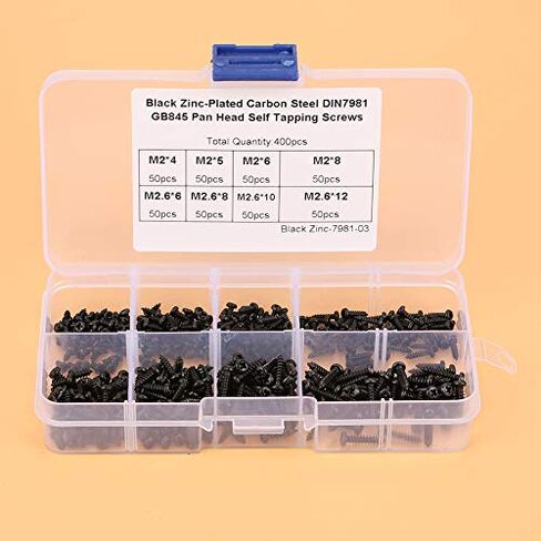 400Pcs M2 M2.6 M3 Pan Head Self Tapping Screws Set Assortment Kit in Saudi Arabia