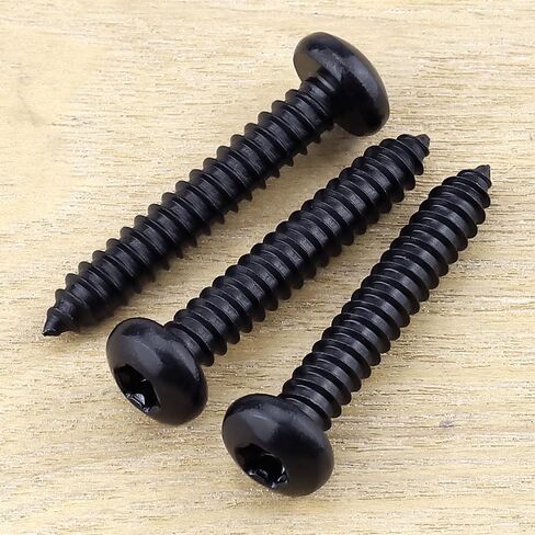 50-Pack #8 x 1-1/2" Pan Torx Head Self Tapping Screws Black, 304 Stainless Steel 18/8, Black Coated, Rounded Head (Torx Bit Included) in Saudi Arabia