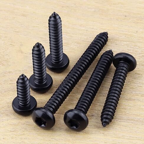 50-Pack #8 x 1-1/2" Pan Torx Head Self Tapping Screws Black, 304 Stainless Steel 18/8, Black Coated, Rounded Head (Torx Bit Included) in Saudi Arabia