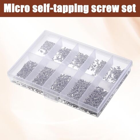 1200pcs Mini Screw kit M1/M1.2/M1.4/M1.7 Phillips Pan Head Small Machine Screws Micro Little Screw Tiny Small Self-Tapping Electronic Screws Kit for Electronics Equipment Sunglasses Watch Repair in Saudi Arabia