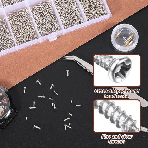 1200pcs Mini Screw kit M1/M1.2/M1.4/M1.7 Phillips Pan Head Small Machine Screws Micro Little Screw Tiny Small Self-Tapping Electronic Screws Kit for Electronics Equipment Sunglasses Watch Repair in Saudi Arabia
