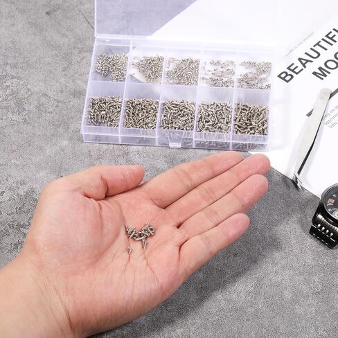 1200pcs Mini Screw kit M1/M1.2/M1.4/M1.7 Phillips Pan Head Small Machine Screws Micro Little Screw Tiny Small Self-Tapping Electronic Screws Kit for Electronics Equipment Sunglasses Watch Repair in Saudi Arabia