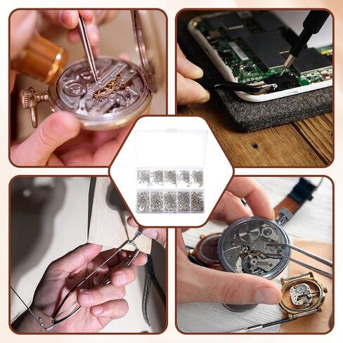 1200pcs Mini Screw kit M1/M1.2/M1.4/M1.7 Phillips Pan Head Small Machine Screws Micro Little Screw Tiny Small Self-Tapping Electronic Screws Kit for Electronics Equipment Sunglasses Watch Repair in Saudi Arabia