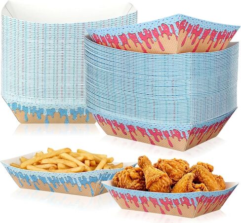 100 Pack 2Lb Baseball Snack Trays Ice Cream Drip Birthday Decorations, Baseball Paper Food Boat Trays, Ice Cream Drip Disposable Serving Boat Plate for Snack Popcorn Bakery Dessert Sandwich in Saudi Arabia