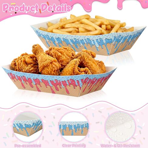 100 Pack 2Lb Baseball Snack Trays Ice Cream Drip Birthday Decorations, Baseball Paper Food Boat Trays, Ice Cream Drip Disposable Serving Boat Plate for Snack Popcorn Bakery Dessert Sandwich in Saudi Arabia