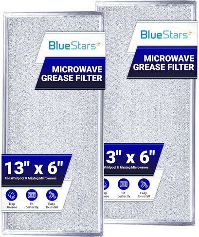 Bluestars 5 -Pack W10208631A استبدال مرشح الشحوم الميكروويف 5.78 × 12.91 مرشحات شاشة الشاشة الشبكية - متوافقة مع Whirlpool G.E Dicrowaves in Kuwait