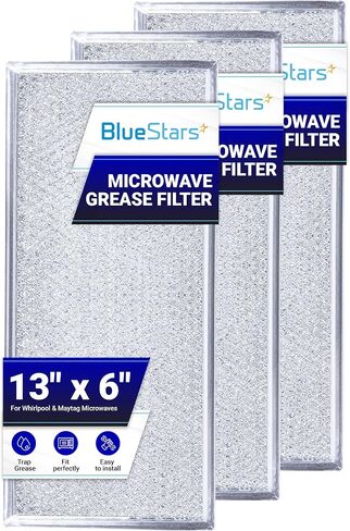 Bluestars 5 -Pack W10208631A استبدال مرشح الشحوم الميكروويف 5.78 × 12.91 مرشحات شاشة الشاشة الشبكية - متوافقة مع Whirlpool G.E Dicrowaves in Kuwait