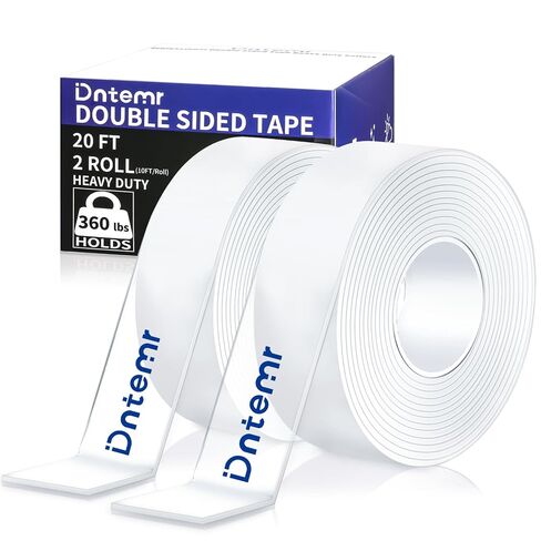 Double Sided Tape Heavy Duty 2 Rolls 3M 120" x 1.18" Removable Nano Tape for Poster Carpet Picture Hanging Strip Rug Wall - Strong Adhesive Multipurpose Mounting Drafting Clear Tape- 20 Feet in Kuwait