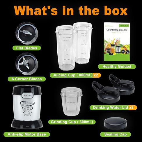 خلاط عصير ، خلاط شخصي 1200 واط للعصائر ، الخلاطات للمطبخ مع 2 26 أوقية خالية من BPA ، مثالية للعصائر ، المشروبات المجمدة ، العصائر والبروتين in Kuwait