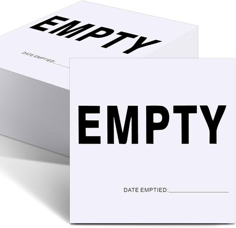 50 Pcs Empty Container Labels with Date - 6 x 6 Inch Vinyl Empty Drum Warning Stickers for Industrial Environments in Saudi Arabia