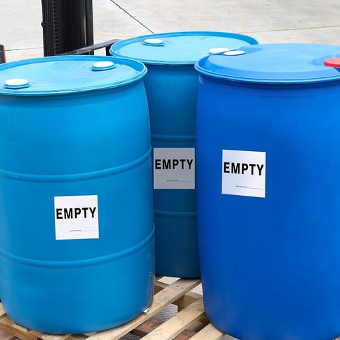 50 Pcs Empty Container Labels with Date - 6 x 6 Inch Vinyl Empty Drum Warning Stickers for Industrial Environments in Saudi Arabia