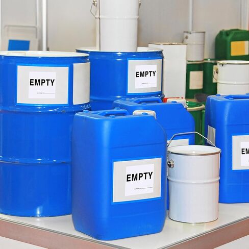 50 Pcs Empty Container Labels with Date - 6 x 6 Inch Vinyl Empty Drum Warning Stickers for Industrial Environments in Saudi Arabia