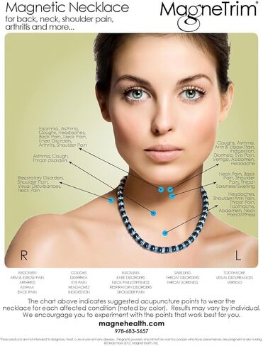 قلادة مطرزة مغناطيسية باللونين الأسود والنحاسي - 18 بوصة - قلادة مغناطيسية أنيقة | تصميم مطرز مع لمسات نحاسية | إكسسوارات الصحة والأزياء in Kuwait