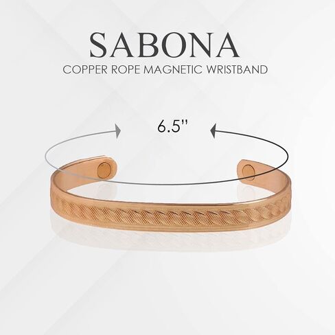 Sabona Copper Rope Magnetic Wristband, Copper Wristband, Large, 6.5" in Saudi Arabia