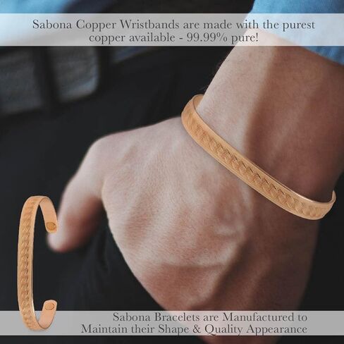 Sabona Copper Rope Magnetic Wristband, Copper Wristband, Large, 6.5" in Saudi Arabia