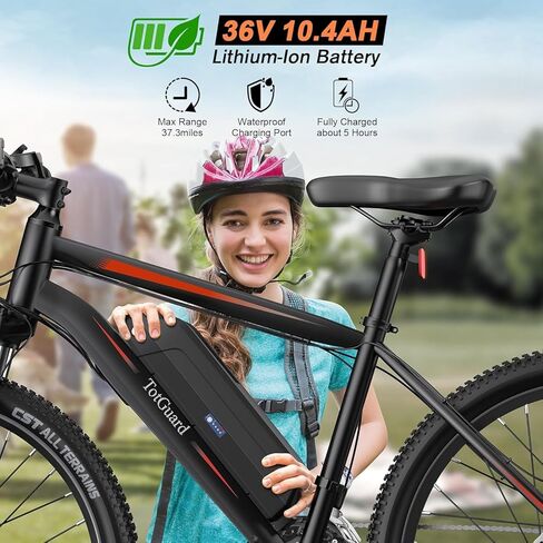دراجة كهربائية TotGuard للبالغين، دراجة كهربائية مقاس 26 بوصة مع محرك بدون فرش بقدرة 700 وات، دراجة كهربائية بسرعة 20 ميلاً في الساعة مع بطارية قابلة للإزالة بقدرة 374.4 وات في الساعة، دراجة جبلية كهربائية بطول 50 ميلًا، 21 سرعة، معتمدة من SGS إلى UL 2849 in Kuwait