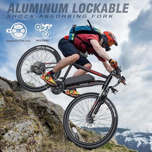 دراجة كهربائية TotGuard للبالغين، دراجة كهربائية مقاس 26 بوصة مع محرك بدون فرش بقدرة 700 وات، دراجة كهربائية بسرعة 20 ميلاً في الساعة مع بطارية قابلة للإزالة بقدرة 374.4 وات في الساعة، دراجة جبلية كهربائية بطول 50 ميلًا، 21 سرعة، معتمدة من SGS إلى UL 2849 in Kuwait