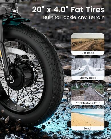 دراجة ثلاثية العجلات كهربائية من MOONCOOL للبالغين، دراجة كهربائية بإطار سميك 20 بوصة × 4 بوصة، دراجة كهربائية 48 فولت 500 وات بثلاث عجلات، 7 سرعات E للبالغين مع بطارية قابلة للإزالة، إطار من الألومنيوم وسلة كبيرة in Kuwait