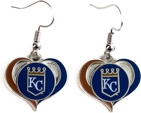 Kansas City Swirl Heart-Shaped Earrings - Show your Royals Pride! in Kuwait