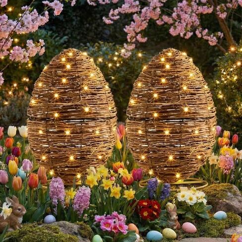 20 Inch Set of 2 Wicker Rattan Pumpkin Stackable Pumpkins Set, Natural Woven Large Pumpkin Balls Stacked Thanksgiving Ball Ornament for Halloween Party Yard Fall Home Porch Decor in Saudi Arabia