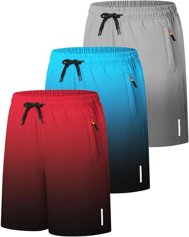 SHOOYING Boys Gradient Athletic Quick Dry Shorts Sets in Kuwait