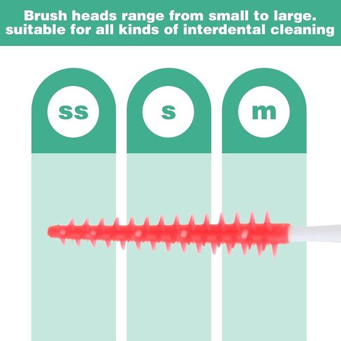 ElevateTech 300 PCS Dual-Use Interdental Brushes Soft Silicone Dental Floss Picks Disposable Dental Picks for Teeth Cleaning Bendable Silicone Toothpicks Brush Between Teeth, Orange & Orange-red in Saudi Arabia