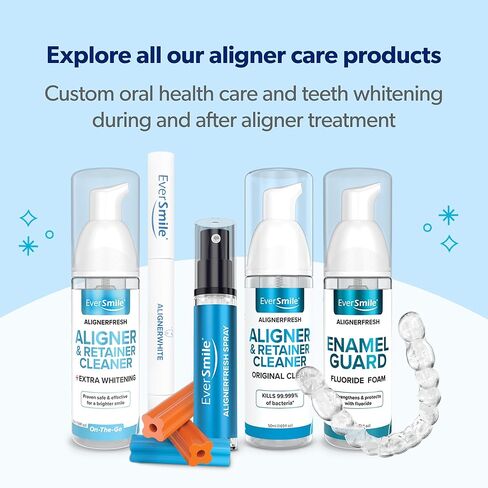 EverSmile AlignerFresh Cleaning Spray for Invisalign and All Clear Aligners and Retainers – On-the-Go Cleaning & Teeth Whitening, Kills Bacteria, Fights Bad Breath – Mint Flavor, 10ml (2 Pack) in Kuwait
