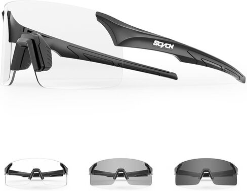 نظارات SCVCN فوتوكروميك لركوب الدراجات نظارات شمسية رياضية بدون إطار للرجال والنساء - مثالية للبيسبول والدراجة والجولف والجري in Kuwait