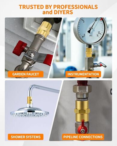 8 PCS Brass Coupling, 1/4 NPT Coupler Female to Female Hex Head Pipe Fitting, Compressor Connector 1/4 FNPT to 1/4 FNPT Coupler, Air Hose Adapter Brass Fittings in Kuwait