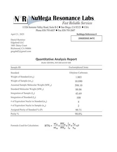 EdgeLord Enclomiphene Citrate Research Chemical, 5g Pack, for Laboratory Analysis in Saudi Arabia