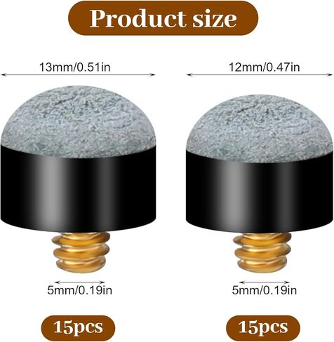 30 قطعة من Grevosea أطراف عصا البلياردو، حلقات نايلون 12/13 مم، استبدال لولبي لعصي البلياردو، نصائح بديلة لعصي البلياردو للسنوكر وإشارات حمامات السباحة in Kuwait