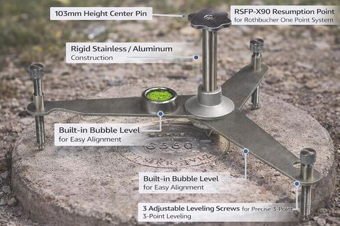 RothBucher Eurocon Construction Foldable Floor Stand with Centering Point & Fixed Point RSFP-X90 | RSFP-X98-2 | Mini Tripod Base for Laser Scanners | Ideal for Surveying & Construction in Kuwait