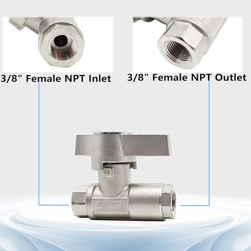 مجموعة صمامات كروية لغسالة الضغط العالي، توصيل سريع 3/8 بوصة لخرطوم غسيل الطاقة، صمام إيقاف من الفولاذ المقاوم للصدأ 5000 رطل لكل بوصة مربعة in Kuwait