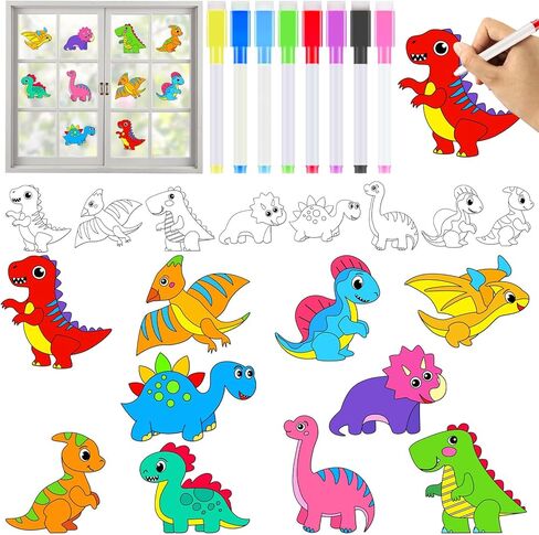 30 PCS Unicorn Painting Arts Crafts for Kids Window Suncatchers Craft Kits DIY Unicorn Colling Crafts ملصقات متشبثات مع علامات ملونة قوس قزح الهدايا للحفلات للمنزل الفصول الدراسية in Kuwait