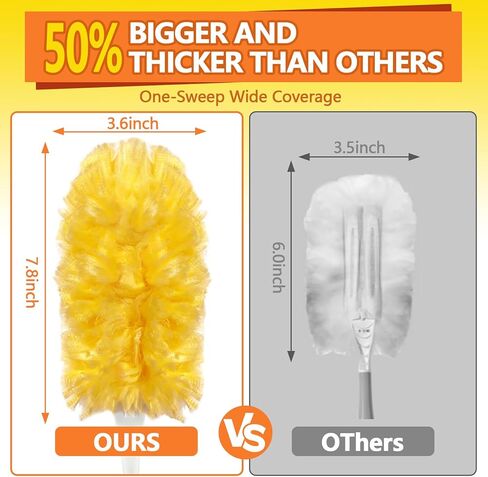 Heavy Duty Duster Refills for Swiffer Duster (40 Count) | 360° Unscented Disposable Multisurface Dusters with 1 Handle- for Home, Blinds, Fans & Corners, Yellow in Saudi Arabia