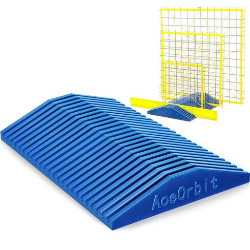 AceOrbit 2 Pcs Storage Rack for Quilting Rulers, 12 Slot Ruler Holder Organizer for Quilting and Sewing, Ideal for Home Office Desk Storage, Blue in Kuwait